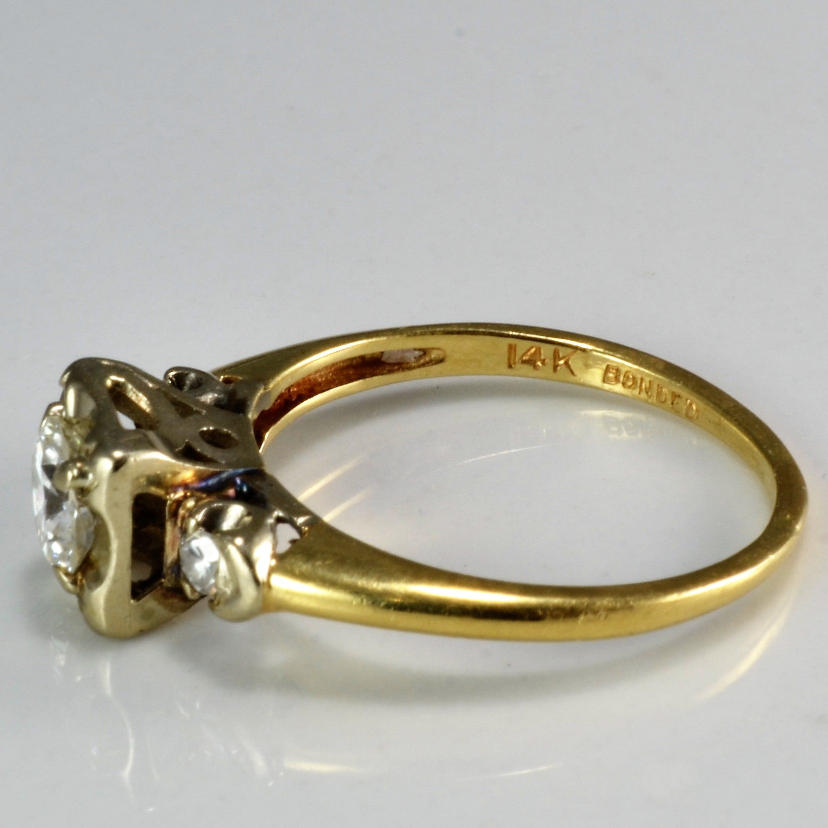Vintage Retro Three Stone Diamond Engagement Ring | 0.57 ctw, SZ 5.25 |