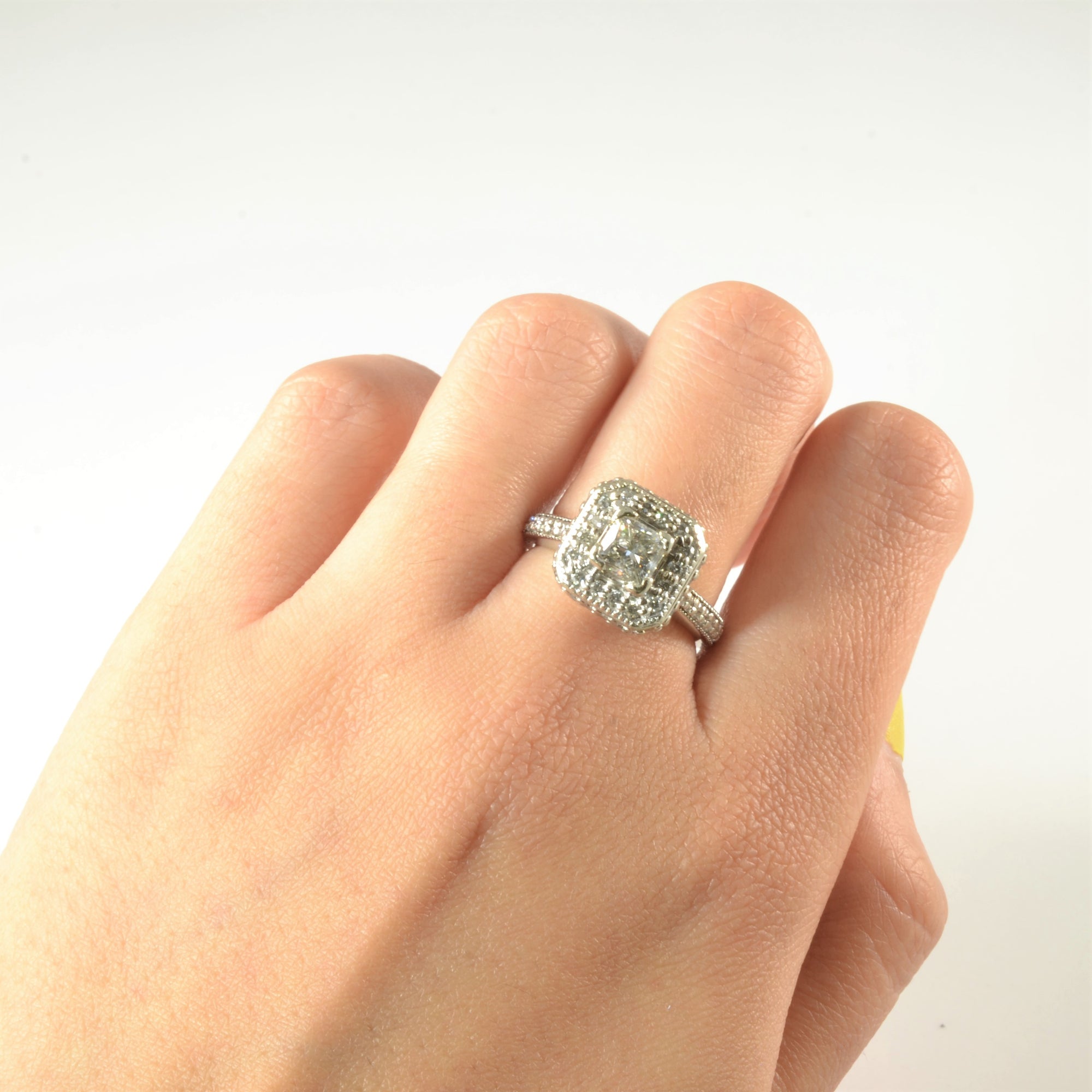 'Spence Diamonds' Cathedral Halo Diamond Engagement Ring | 1.74ctw | SZ 6 |