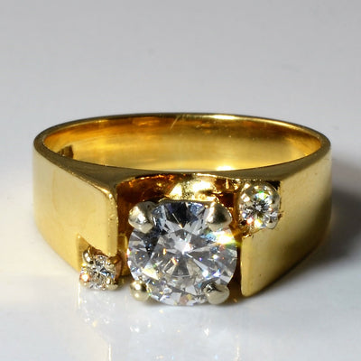 Offset Three Stone Diamond Ring | 0.68ct | SZ 4.25 |