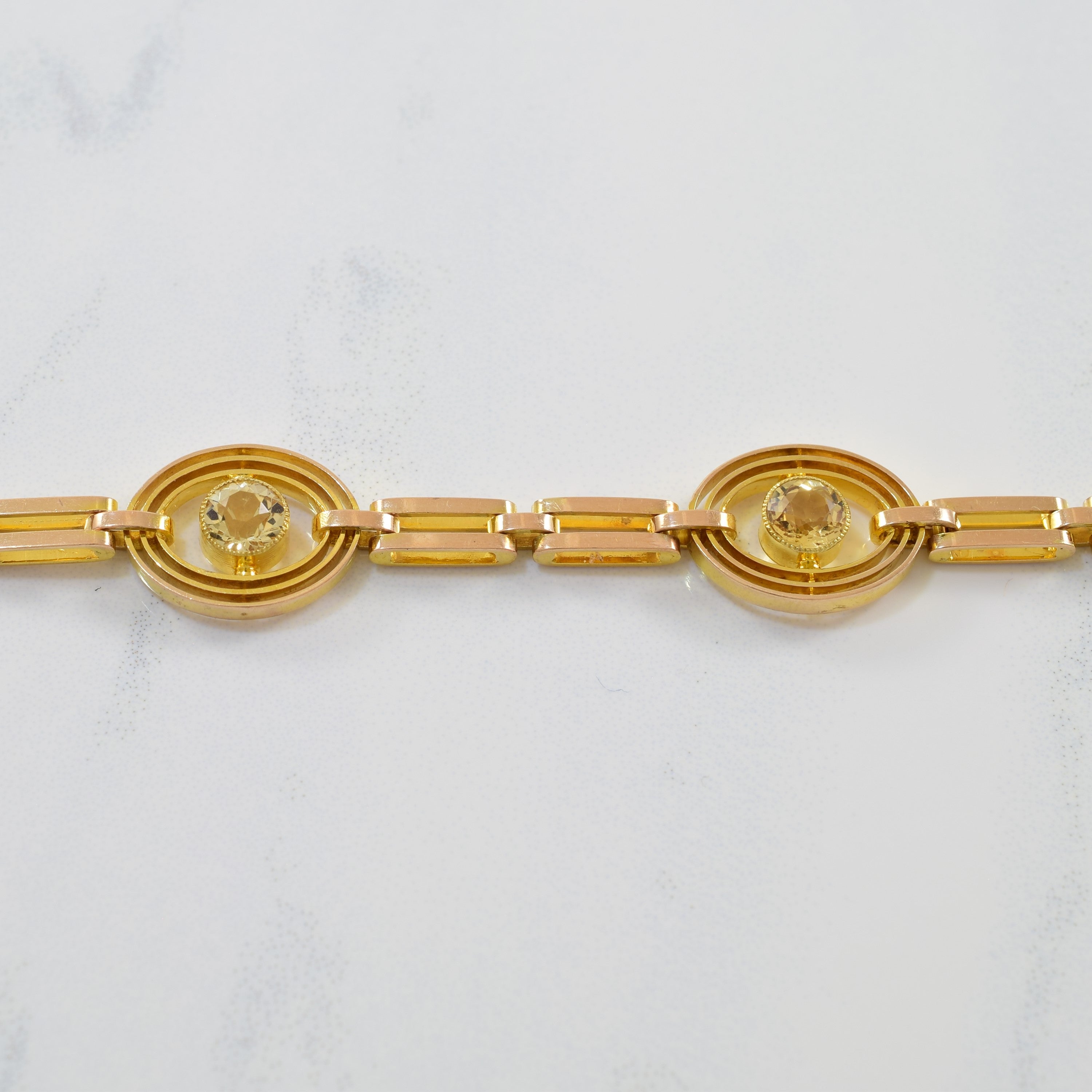 Victorian Era Bezel Set Topaz Bracelet | 1.25ctw | 7" |