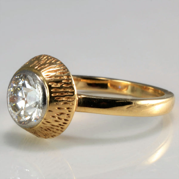 Gold Halo Old European Diamond Engagement Ring | 0.96 ct, SZ 3 |