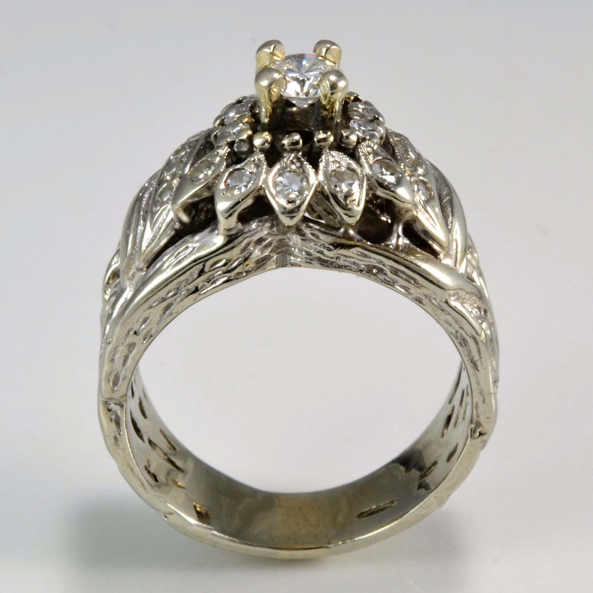 Retro Era Filigree Diamond Engagement Ring | 0.56 ctw, SZ 7.75 |