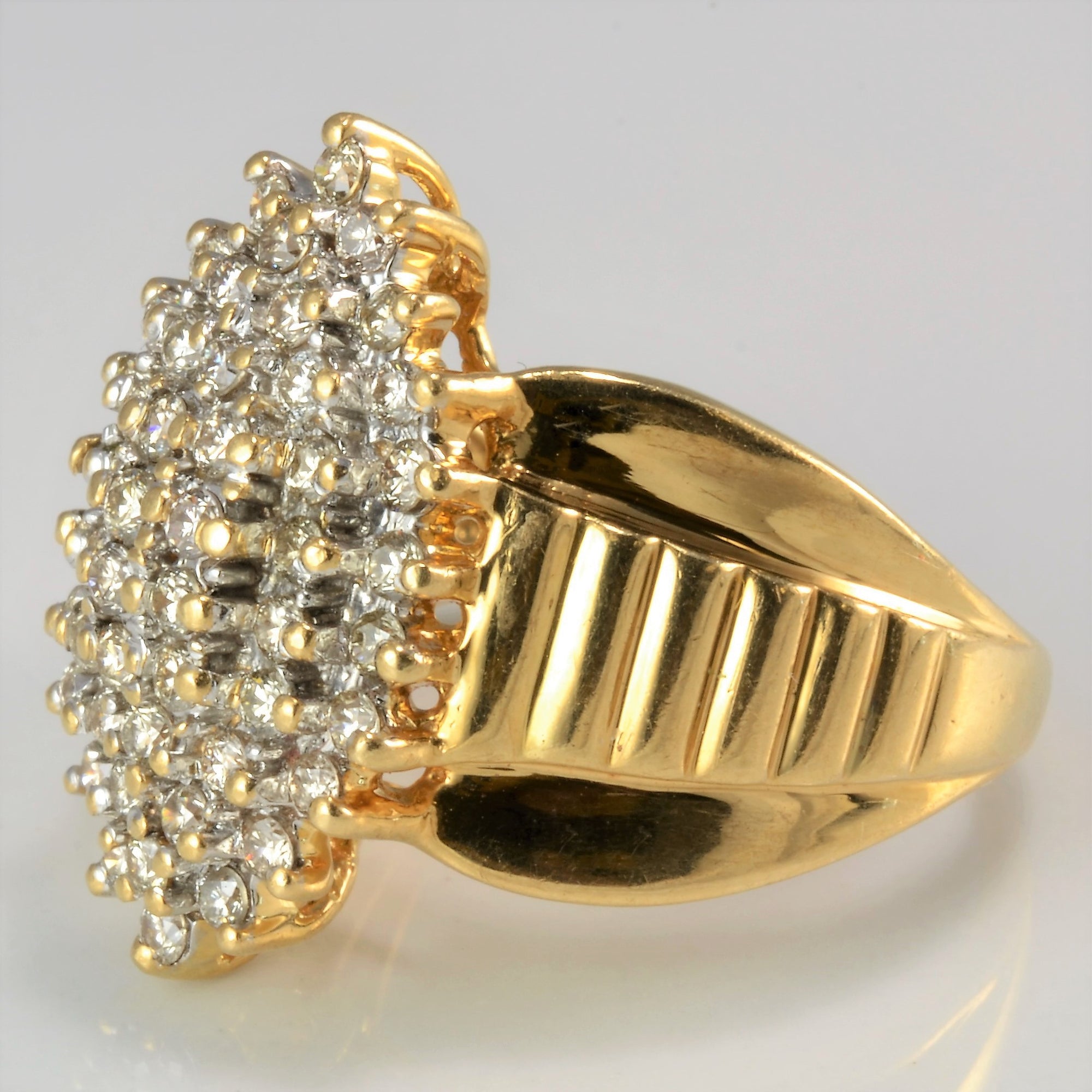 Marquise Shaped Diamond Cluster Ring | 0.83 ctw, SZ 7 |