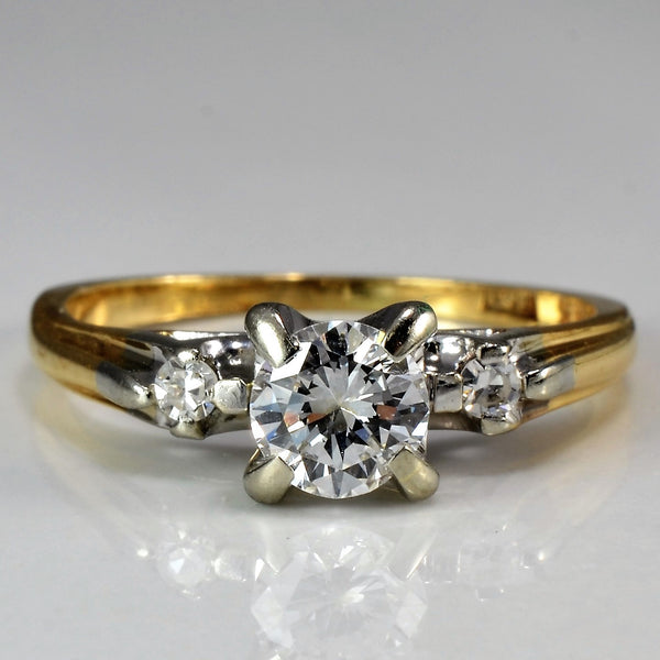 Petite 1950's Three Stone Engagement Ring | 0.46 ctw, SZ 4.5 |