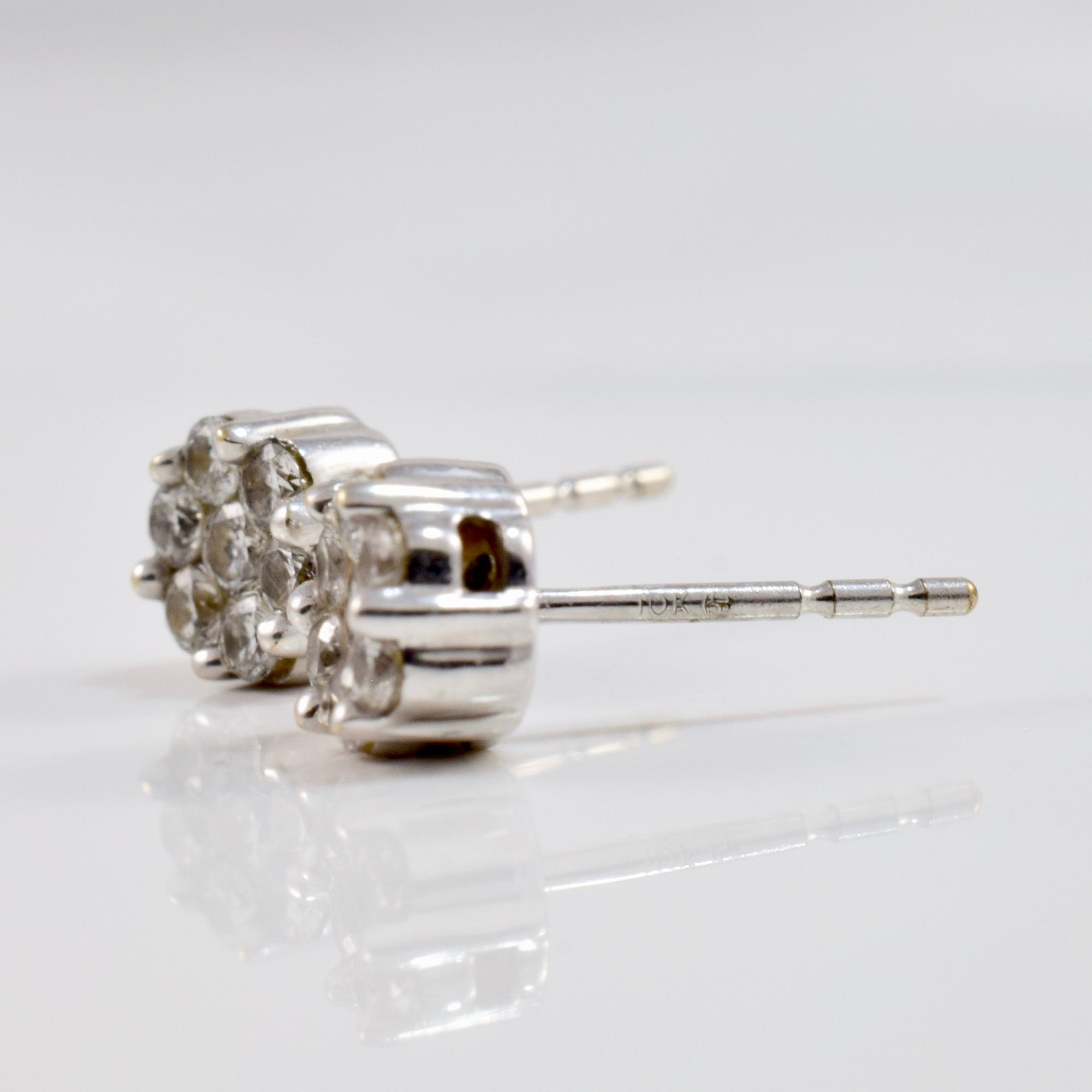 Floral Diamond Cluster Stud Earrings | 0.35 ctw |