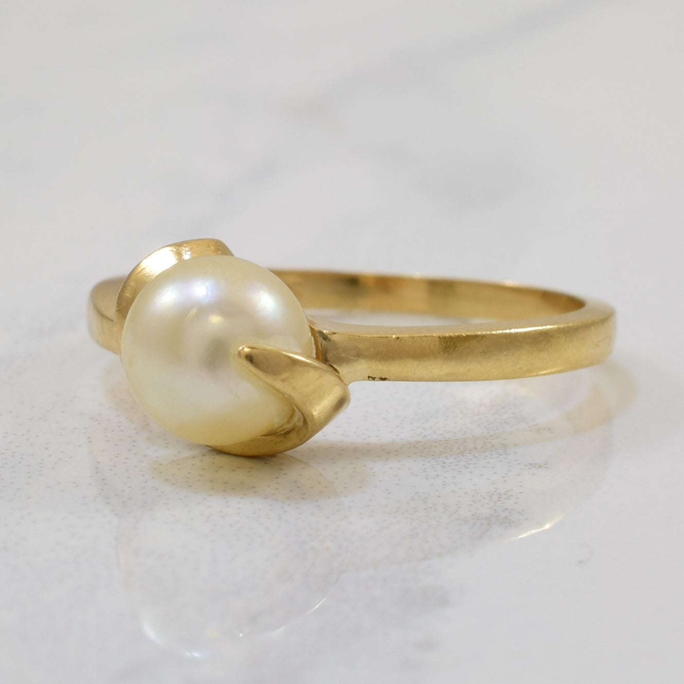 Gold Twist Pearl Ring | 1.68ct | SZ 5.5 |