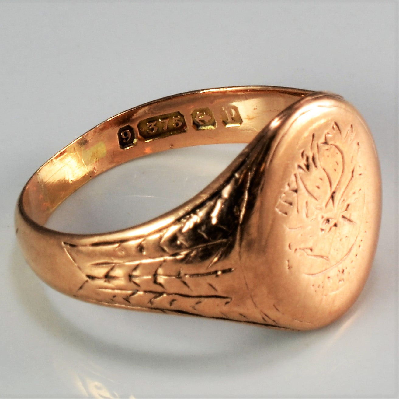 Victorian Rose Gold Signet Ring Circa 1864 | SZ 9.25 |