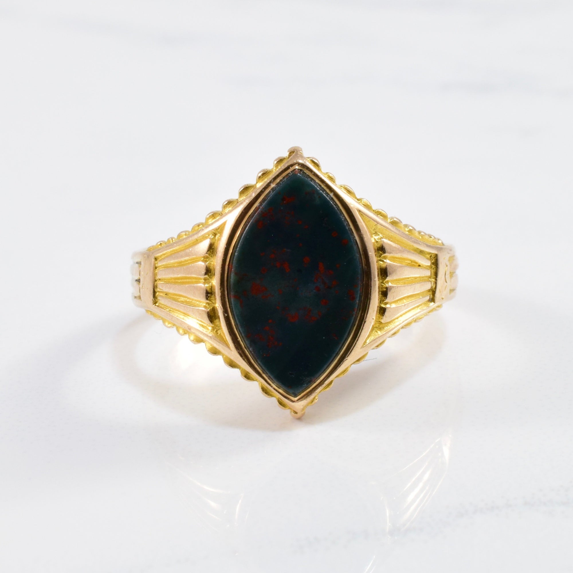 Victorian Bezel Set Bloodstone Ring | 1.80ct | SZ 7.75 |