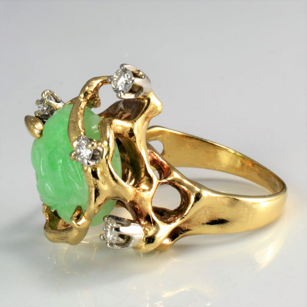 Jade & Diamond Ladies Ring | 0.30 ctw, SZ 6.25 |