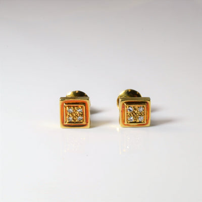 Diamond Square Stud Earrings | 0.08ctw |