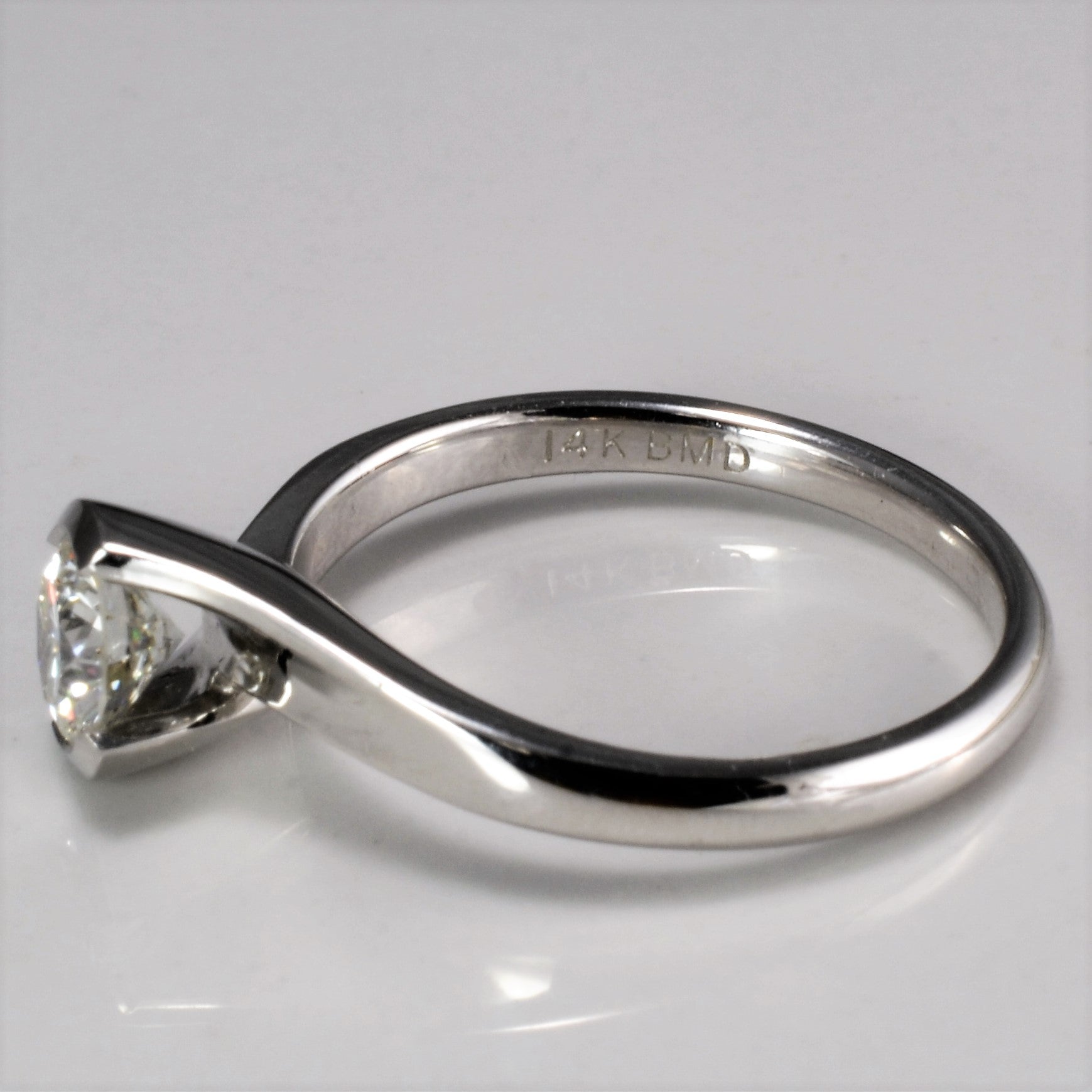 Bypass Solitaire Diamond Ring | 0.58 ct, SZ 6.5 |