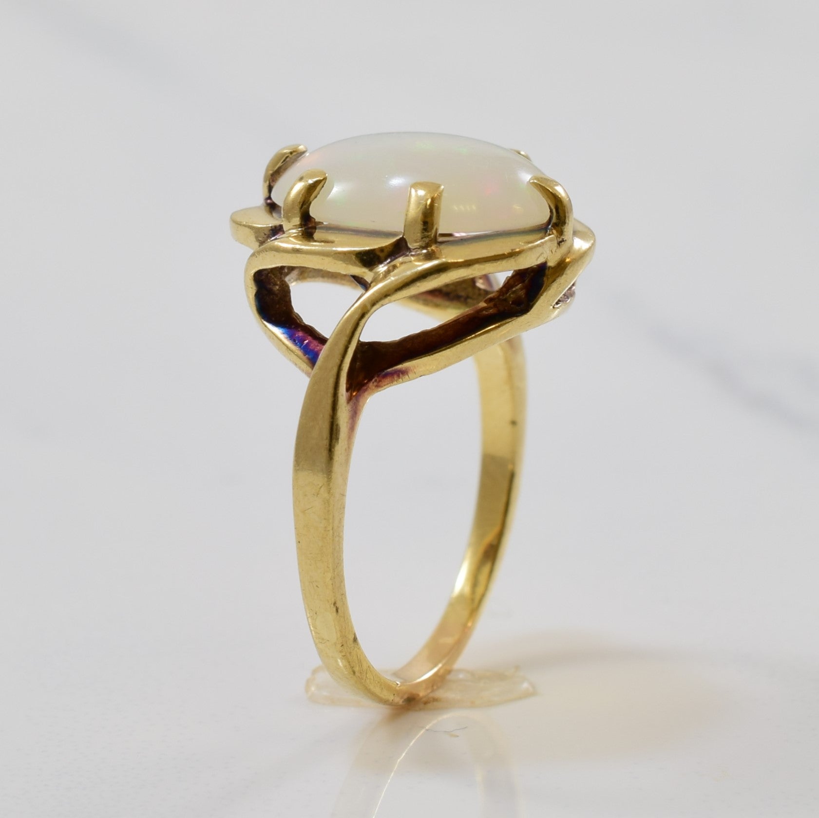 Oval Opal Solitaire Ring | 1.40ct | SZ 2.75 |