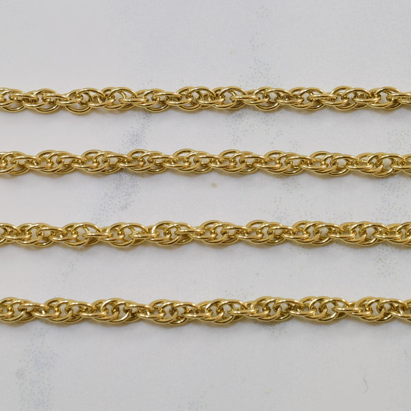 10k Yellow Gold Double Link Rope Chain | 18.5