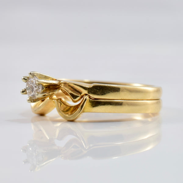 Diamond Engagement Ring and Wedding Band Set | 0.12 ctw SZ 5 |