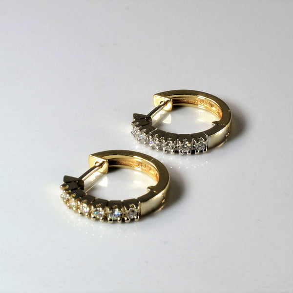 Pave Diamond Huggie Earrings | 0.24ctw |