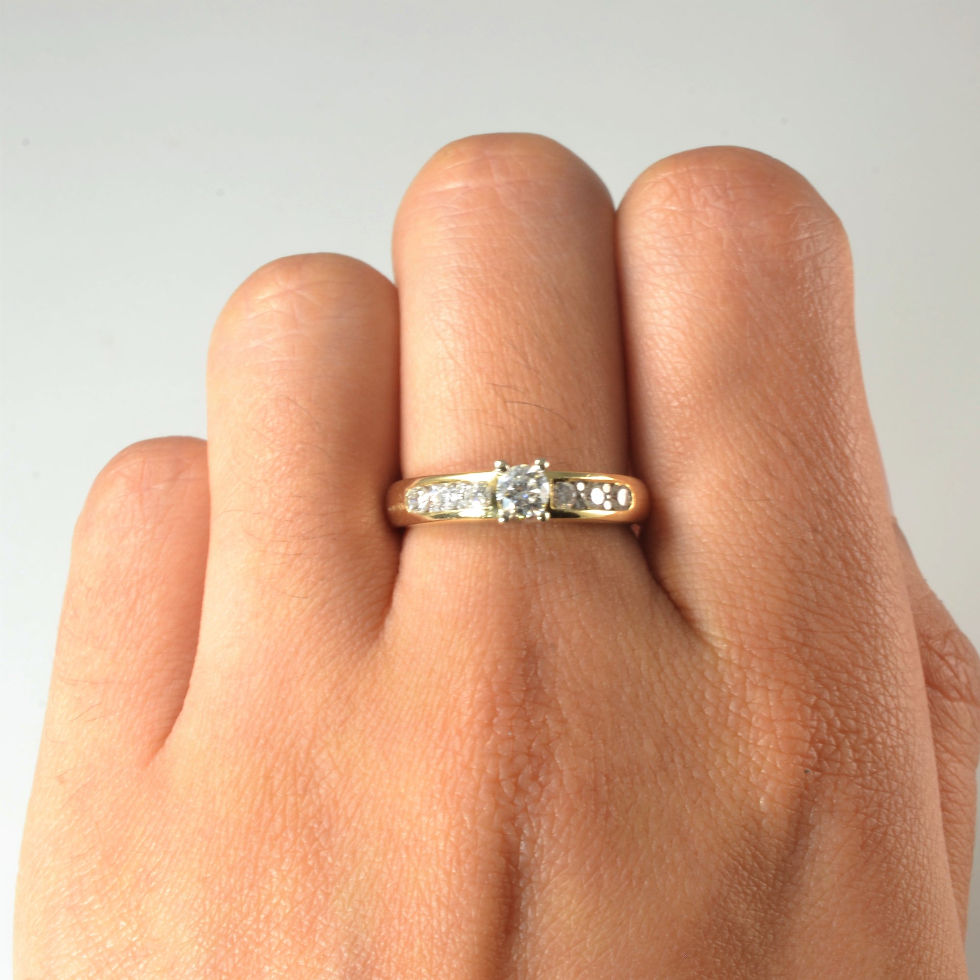 Diamond Channel Engagement Ring | 0.54ctw | SZ 6.5 |
