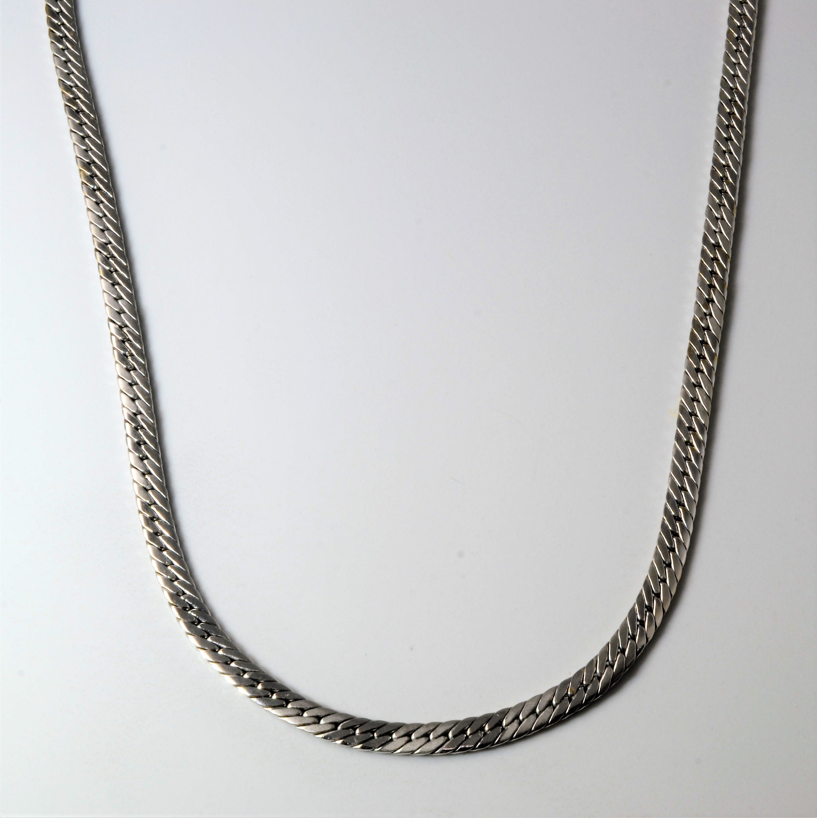 18k White Gold Herringbone Chain | 17.5" |