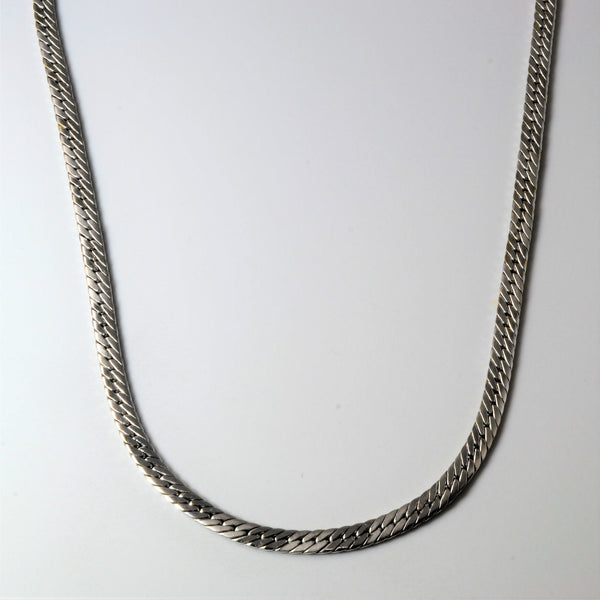18k White Gold Herringbone Chain | 17.5