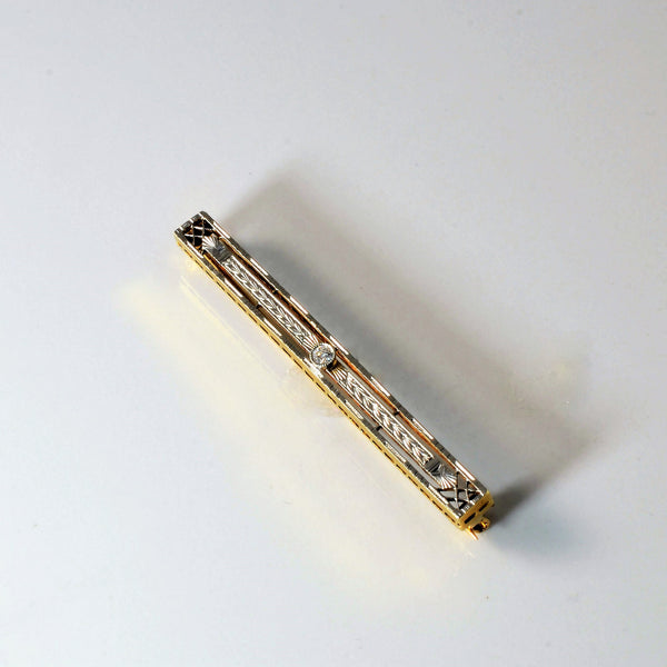 Art Deco Filigree Diamond Brooch | 0.04ct |