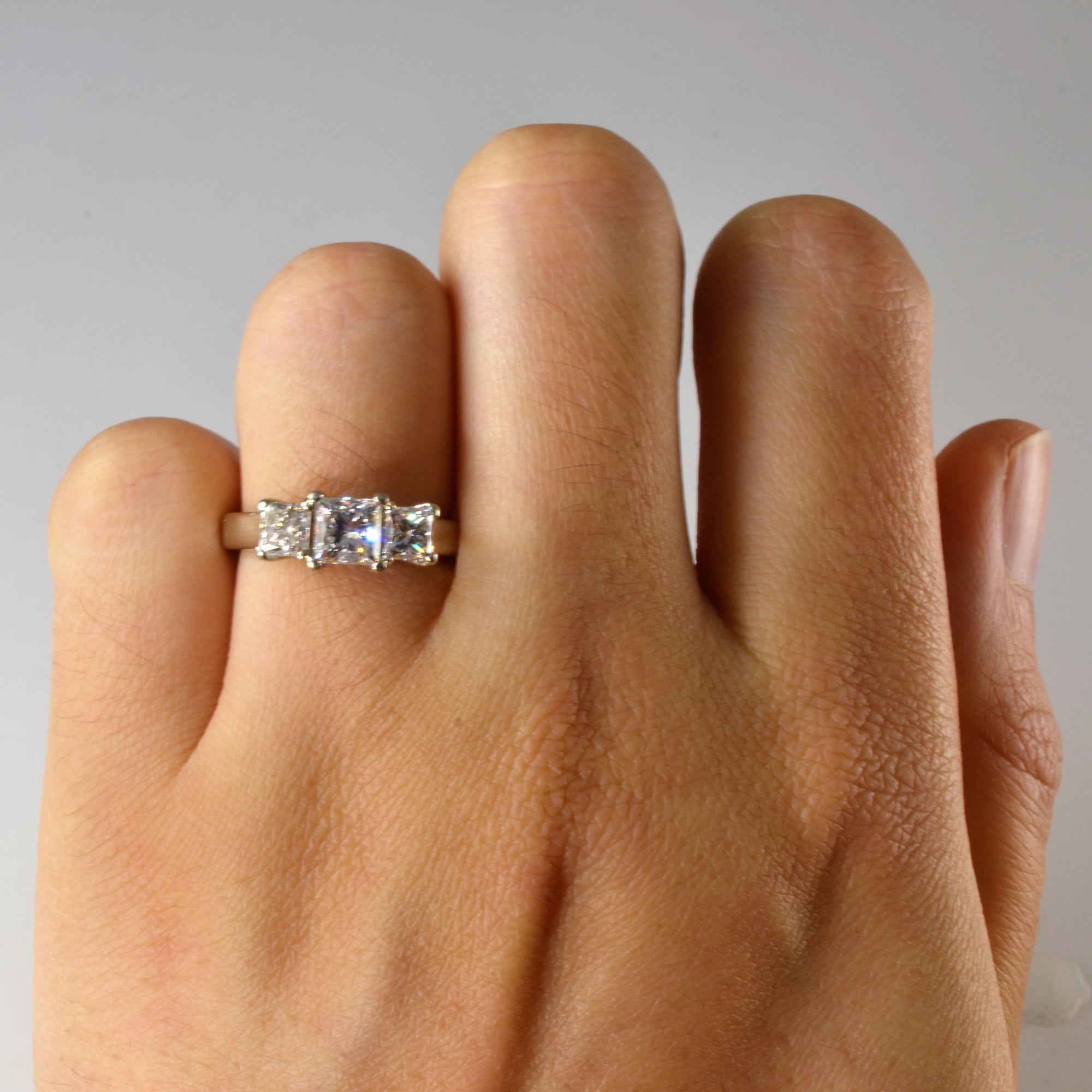 Three Stone Princess Diamond Engagement Ring | 1.56ctw | SZ 5.75 |