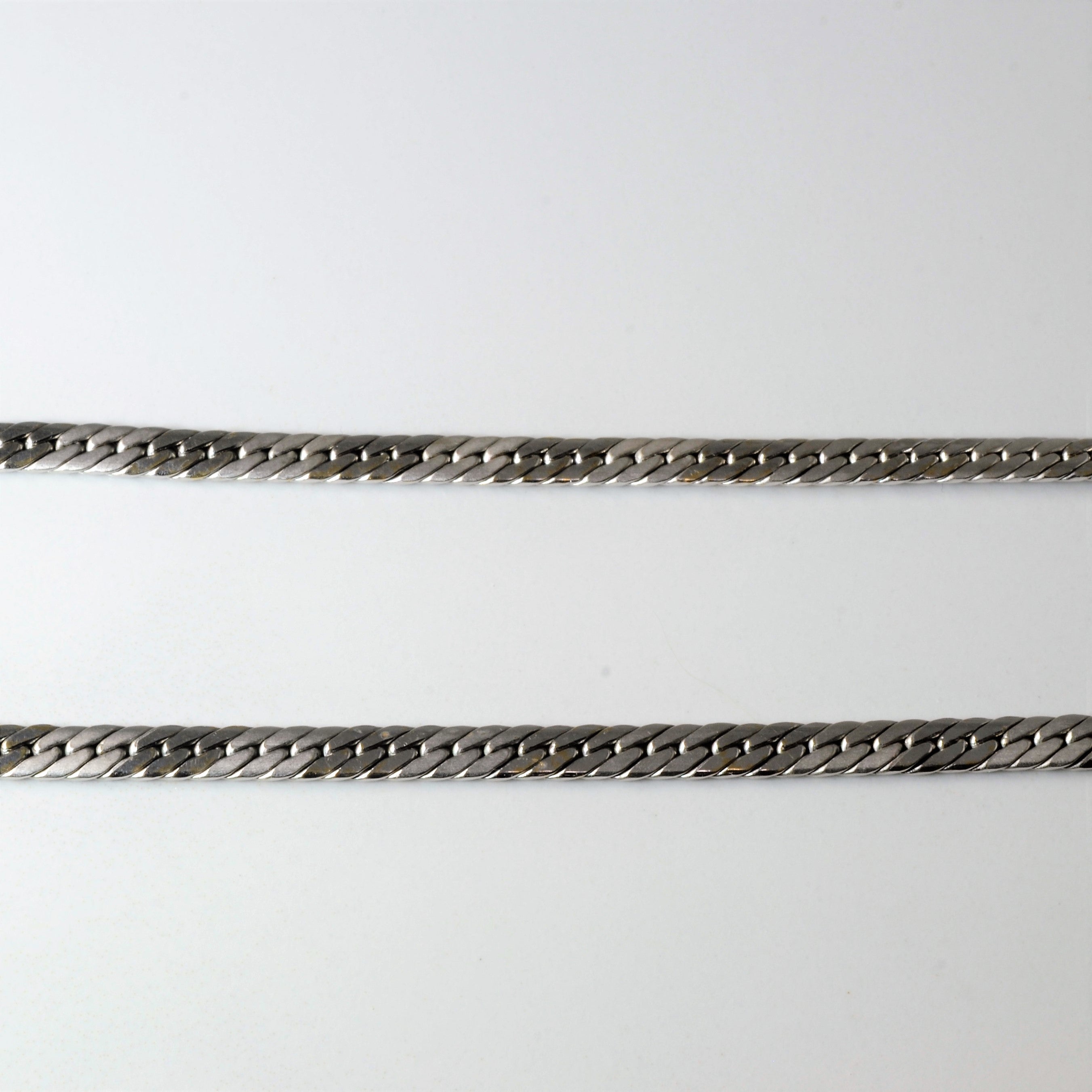 18k White Gold Herringbone Chain | 17.5" |