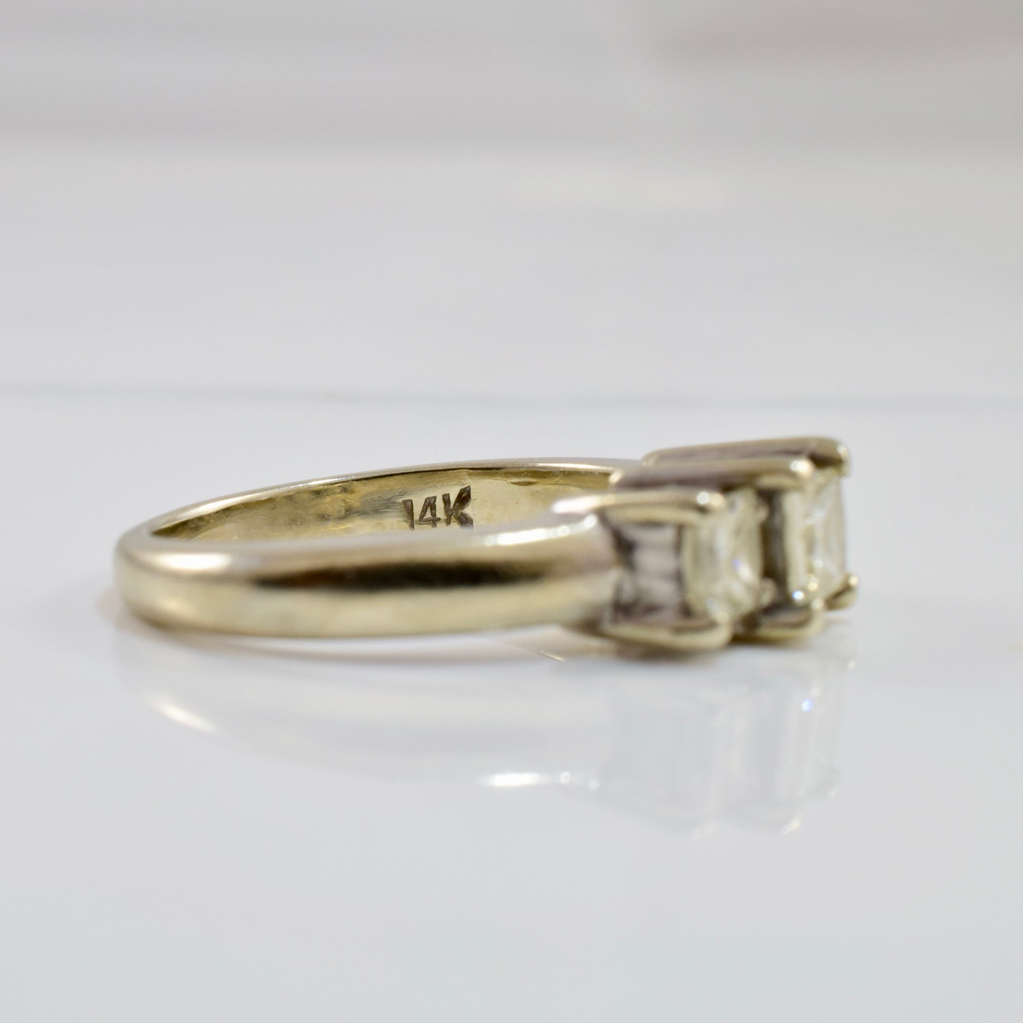 Three Stone Princess Engagement Ring | 1.01 ctw SZ 6 |