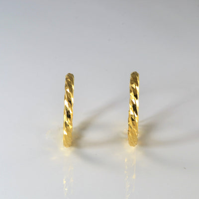 Twisted Yellow Gold Hoop Earrings |