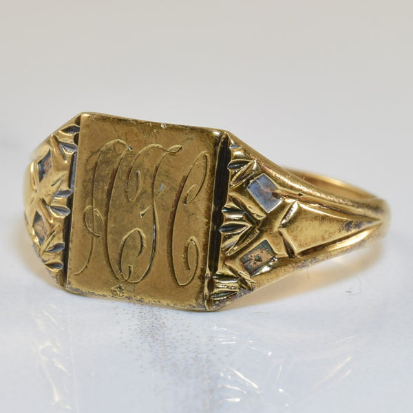 Early 1900s 'AFC' Engraved Signet Ring | SZ 7 |