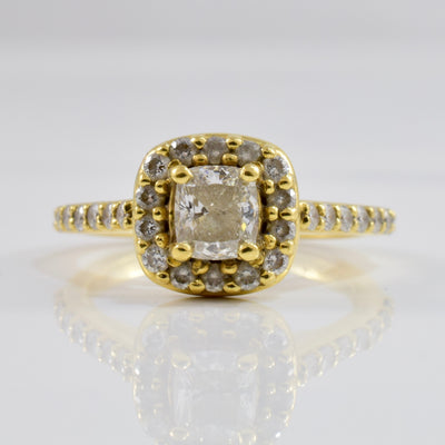 Cushion Cut Diamond Halo Engagement Ring | 1.00 ctw | SZ 5.25 |