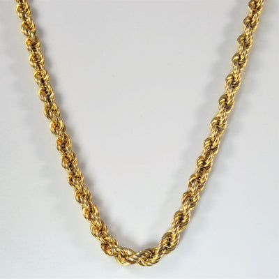 10k Yellow Gold Rope Chain | 28