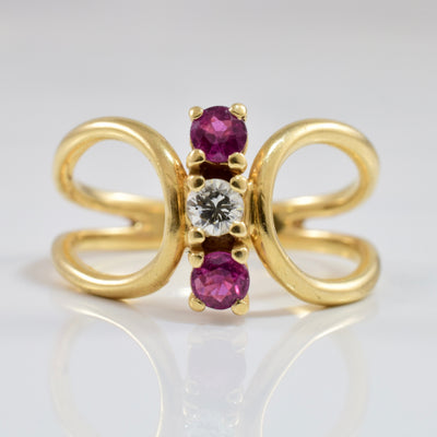 Diamond and Ruby Ring | 0.10 ctw SZ 6.25 |