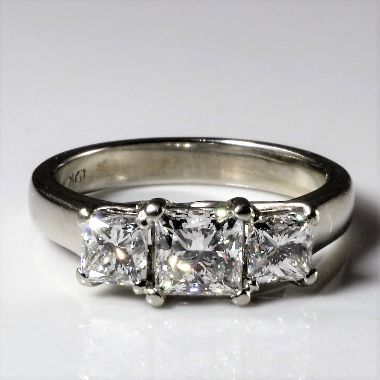 Three Stone Princess Diamond Engagement Ring | 1.56ctw | SZ 5.75 |