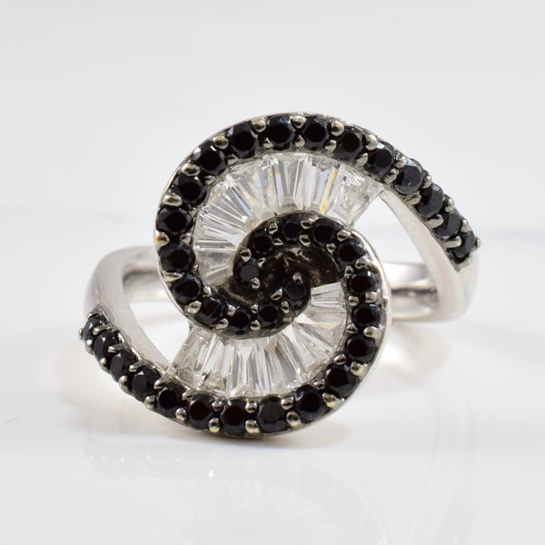 Diamond and Black Sapphire Spiral Ring | 0.56 ctw SZ 6 |