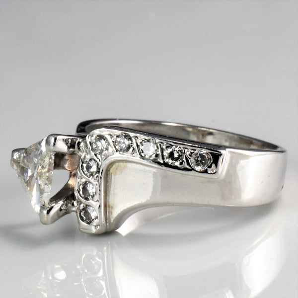 Offset Diamond with Accents Engagement Ring | 0.45 ctw, SZ 4.75 |
