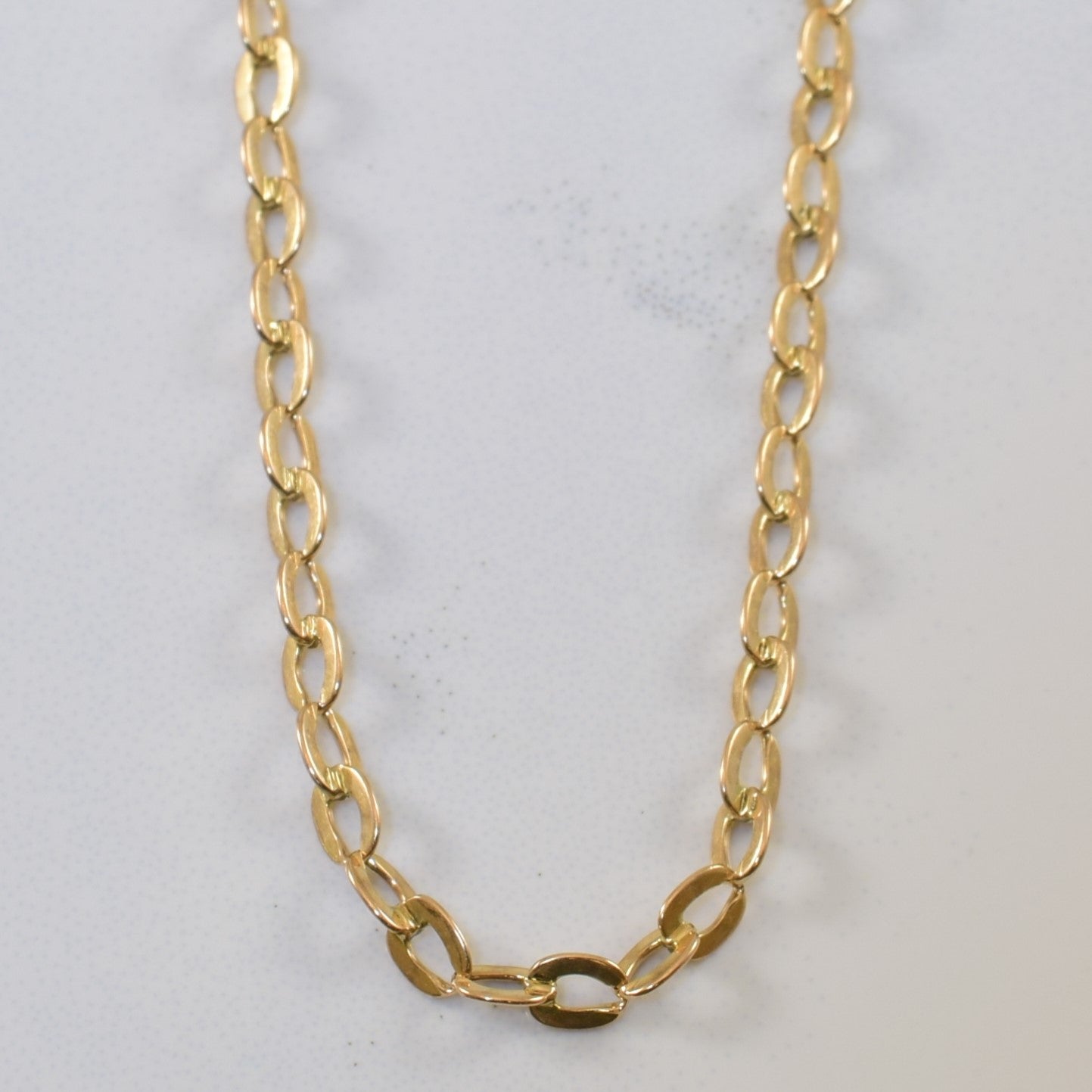 14k Yellow Gold Flat Link Cable Chain | 27