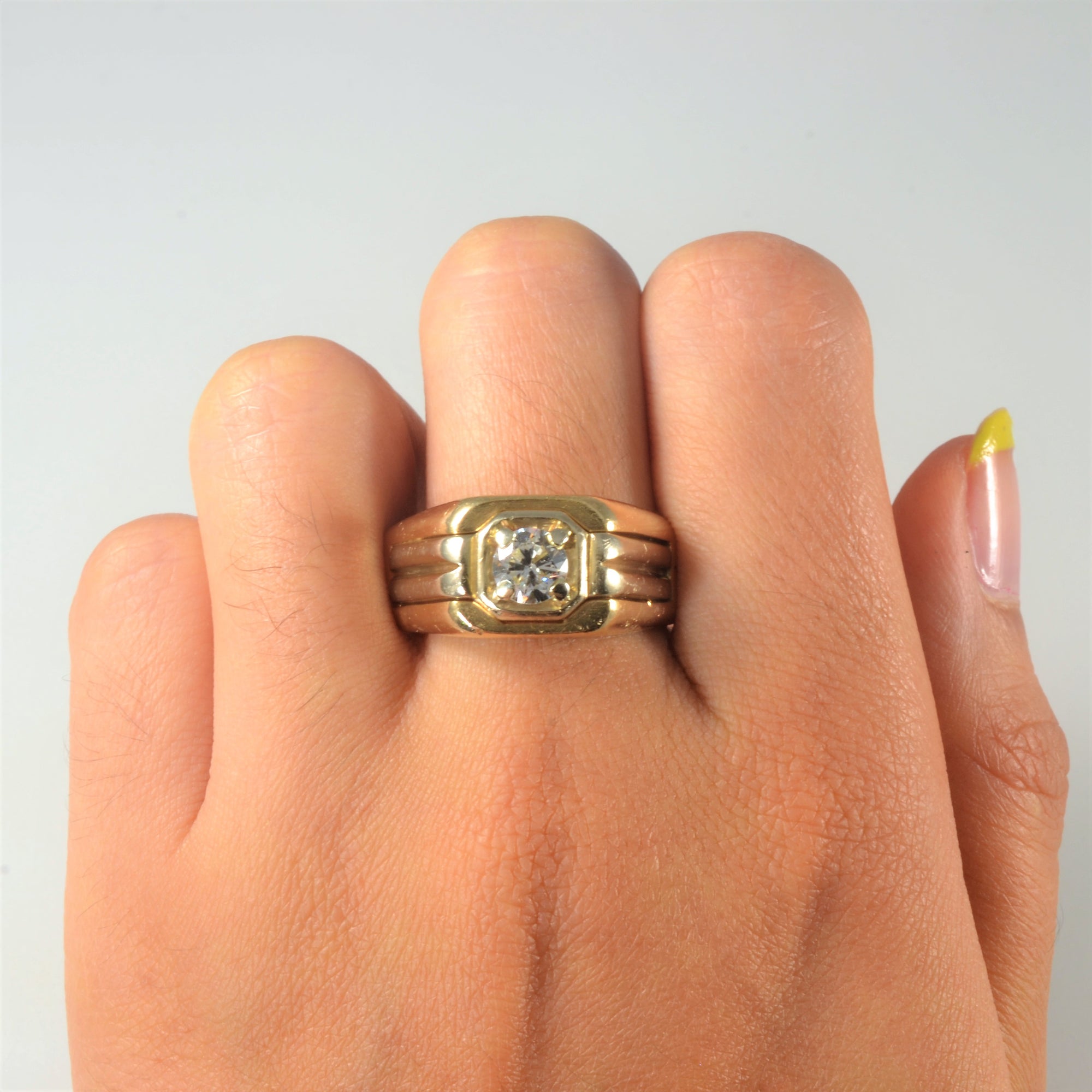 Textured Solitaire Diamond Ring | 0.68ct | SZ 12 |