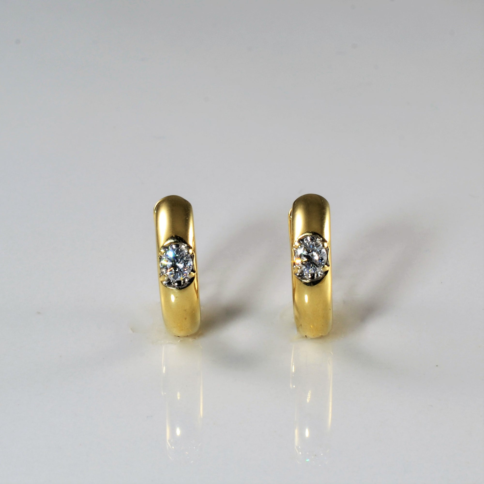Filigree Backed Diamond Hoop Earrings | 0.22ctw |