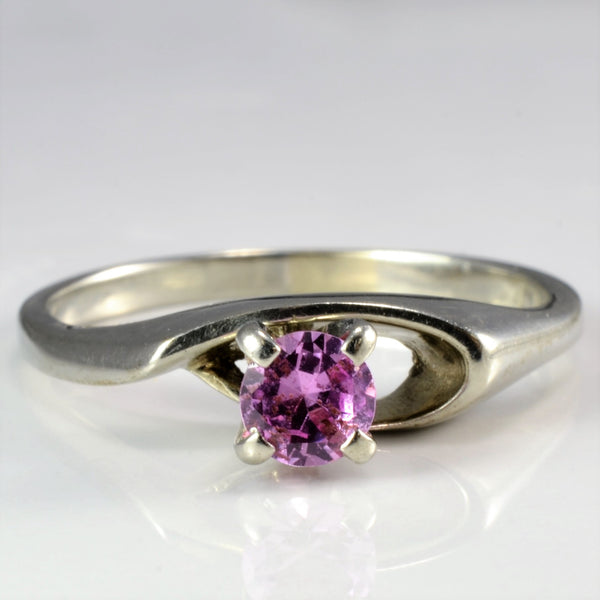 Solitaire Prong Set Pink Topaz Ring | 0.30 ct, SZ 6.35 |