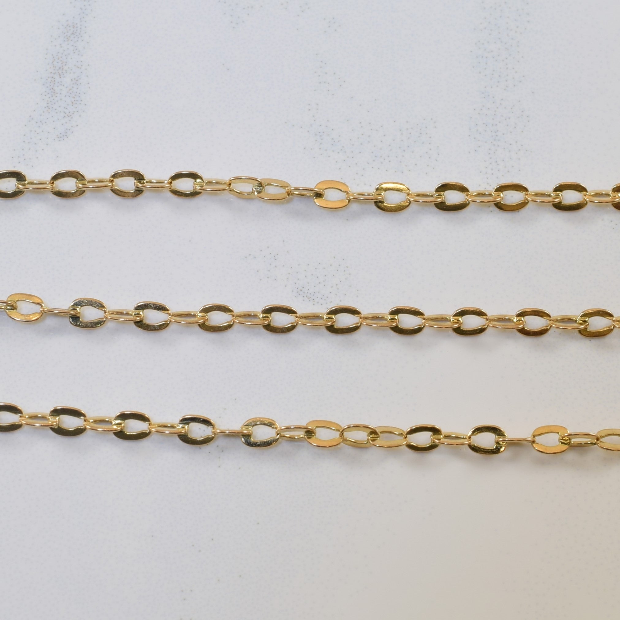 Chaîne à maillons plats en or jaune 14 carats | 27 pouces | 