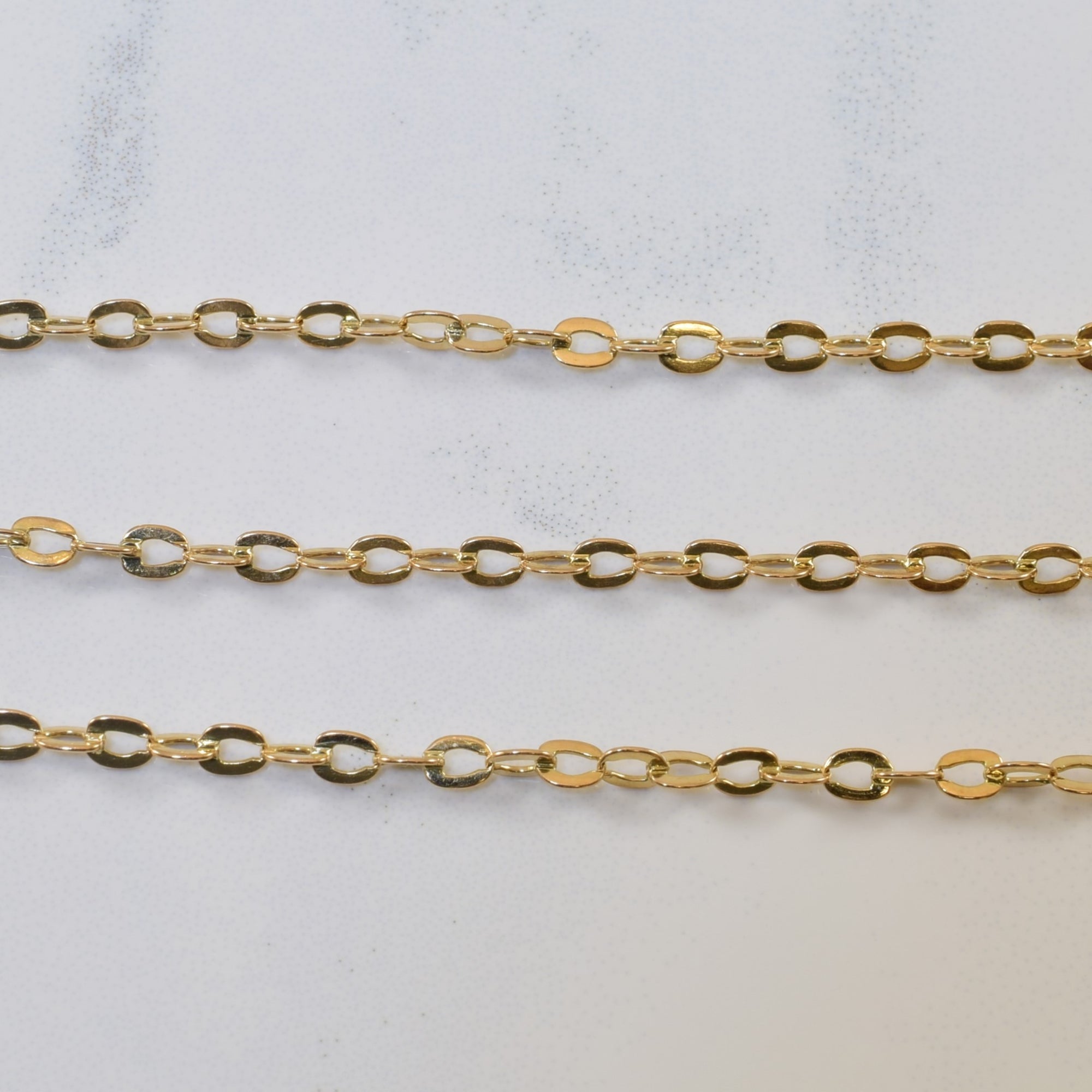 14k Yellow Gold Flat Link Cable Chain | 27