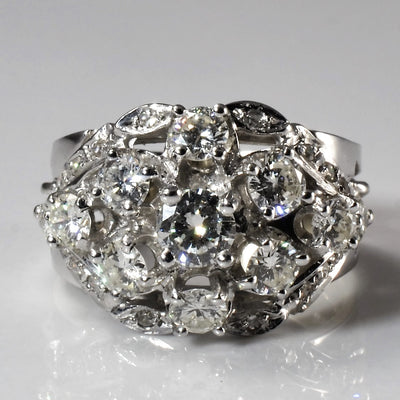 Cluster Set Diamond Wide Ring | 1.31ctw | SZ 5.5 |