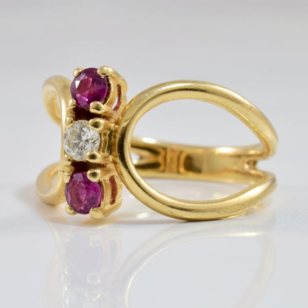 Diamond and Ruby Ring | 0.10 ctw SZ 6.25 |