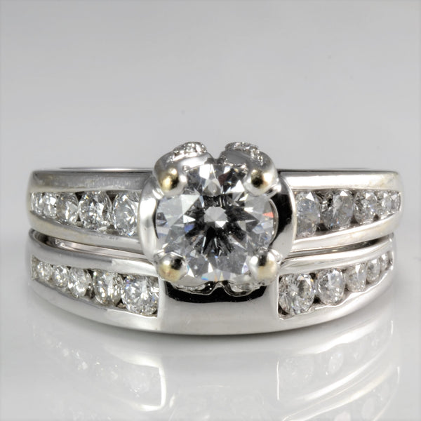 Channel Diamond Wedding Ring Set | 0.90 ctw, SZ 5.75 |