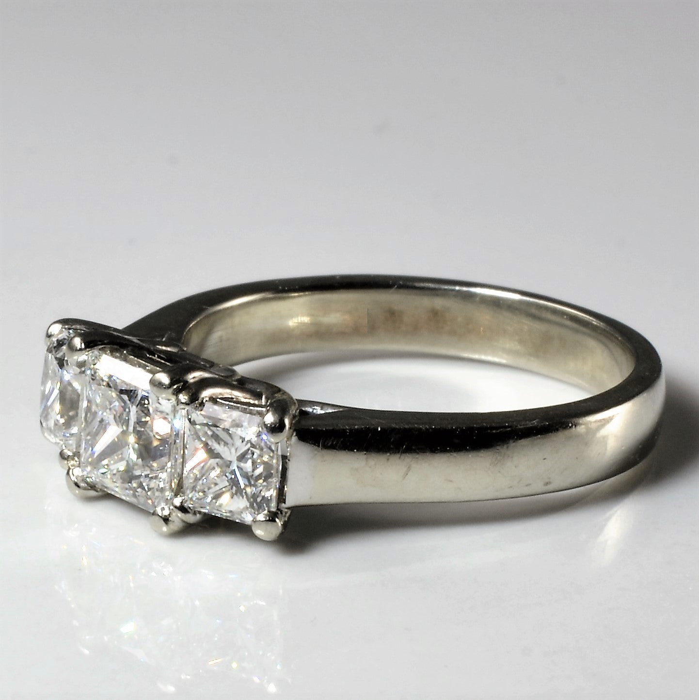 Three Stone Princess Diamond Engagement Ring | 1.56ctw | SZ 5.75 |