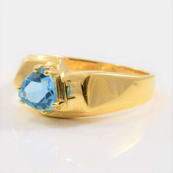 Trillion Cut Blue Topaz Ring | 0.90ct | SZ 8.25 |