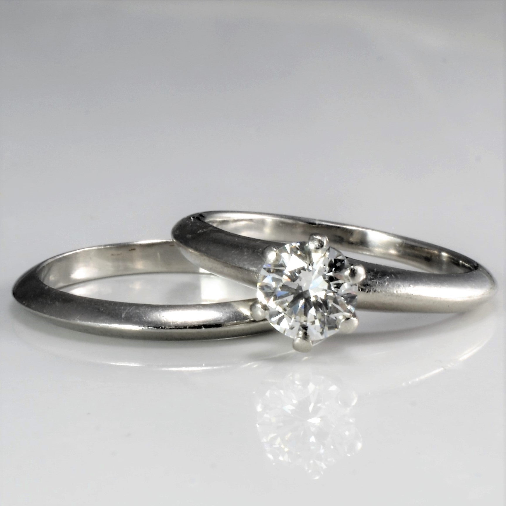 Tiffany & Co.' Classic Solitaire Wedding Set | 0.63ct | SZ 5.5 |