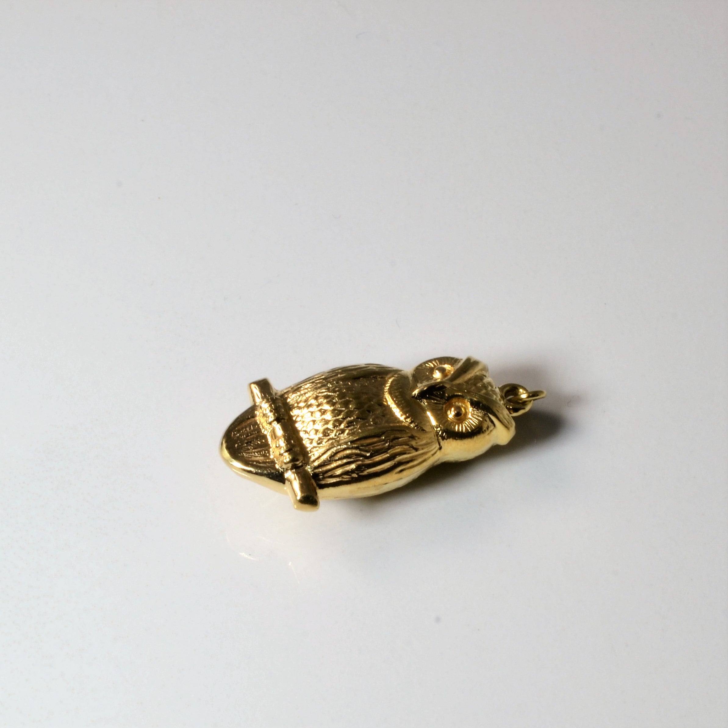 Yellow Gold Owl Pendant |
