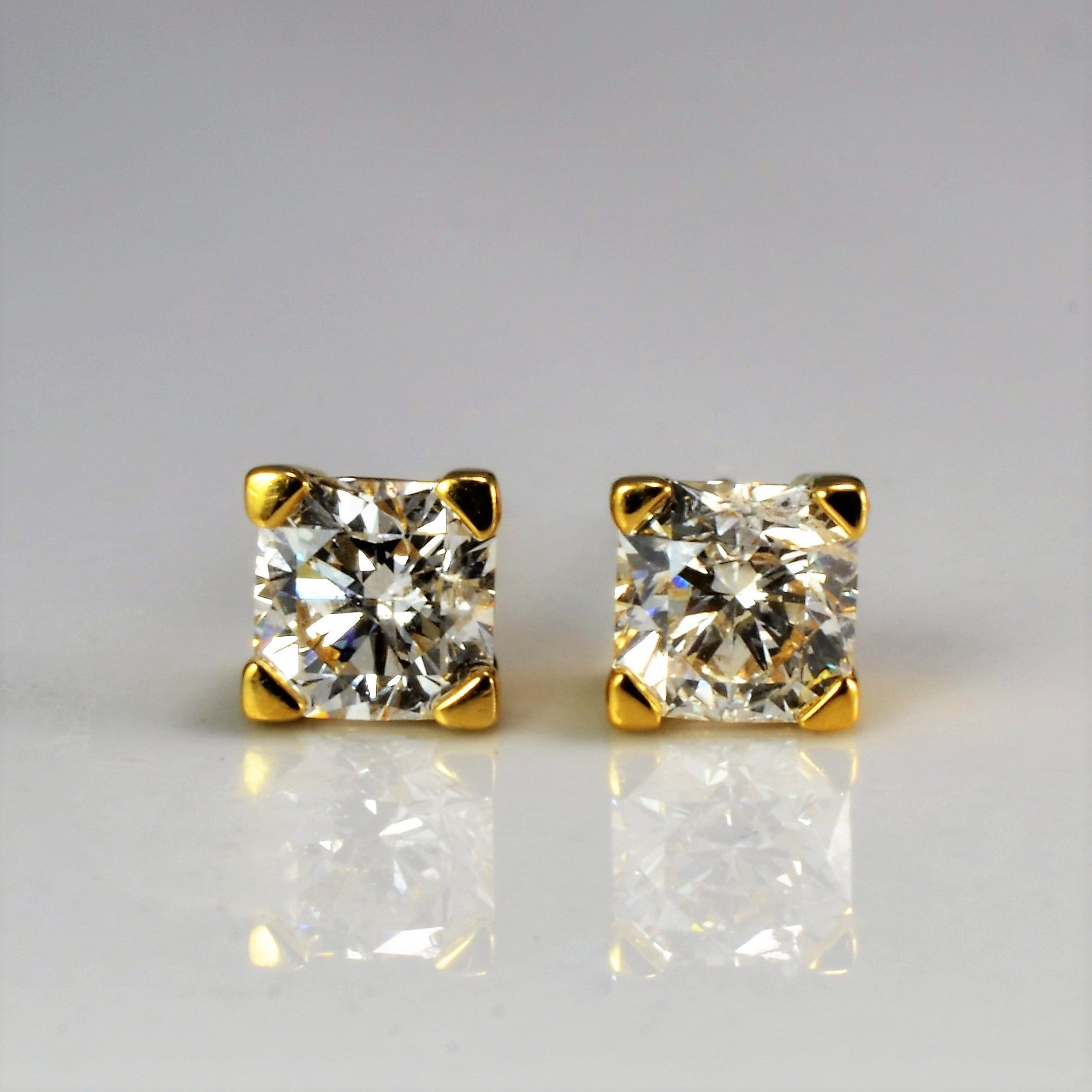 Four Prong Diamond Stud Earrings | 0.90 ctw |