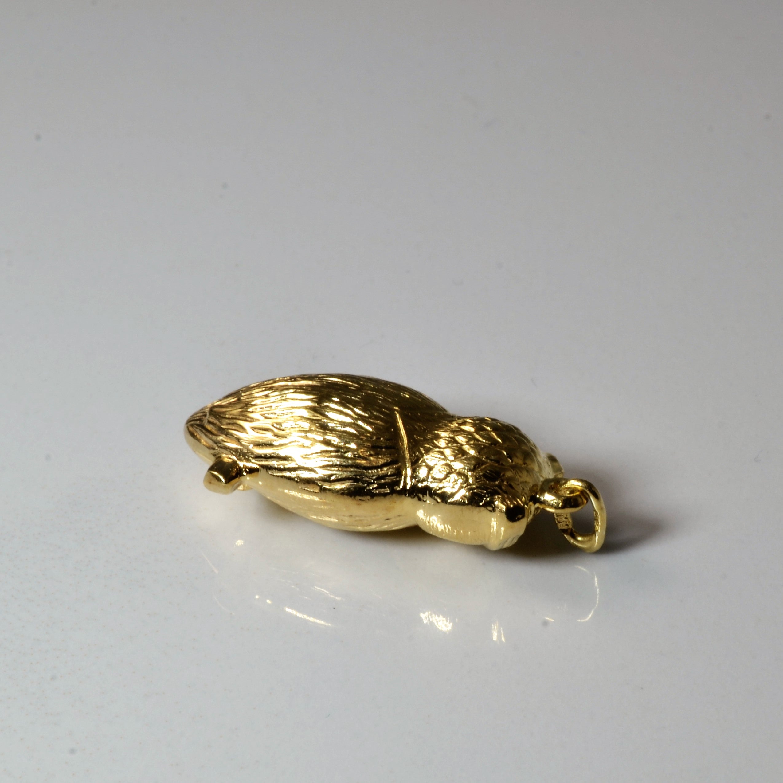 Yellow Gold Owl Pendant |