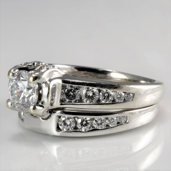 Channel Diamond Wedding Ring Set | 0.90 ctw, SZ 5.75 |